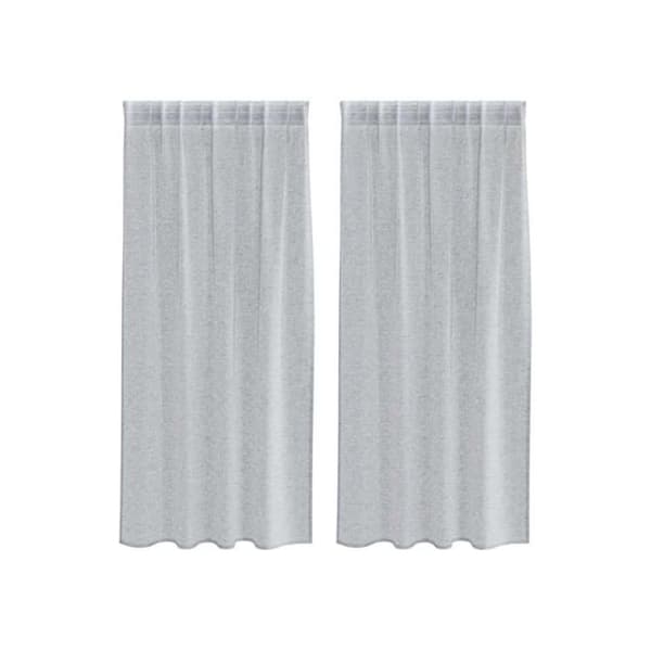 Gardiner i voile - vidaXL - Mörkgrå - Polyester - 175x140 cm - Set om 2 - Utvändig montering Mörkgrå