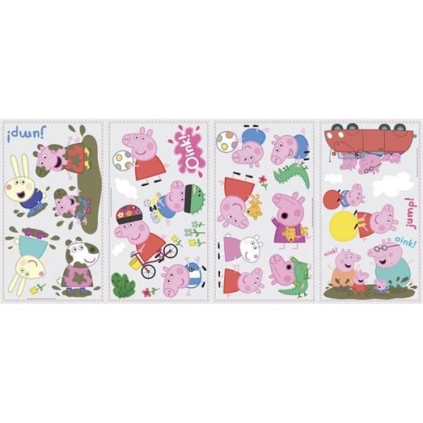RUMSTUDIO Peppa Pig Multi-Element Flytbar vinyldekoration Flerfärgad