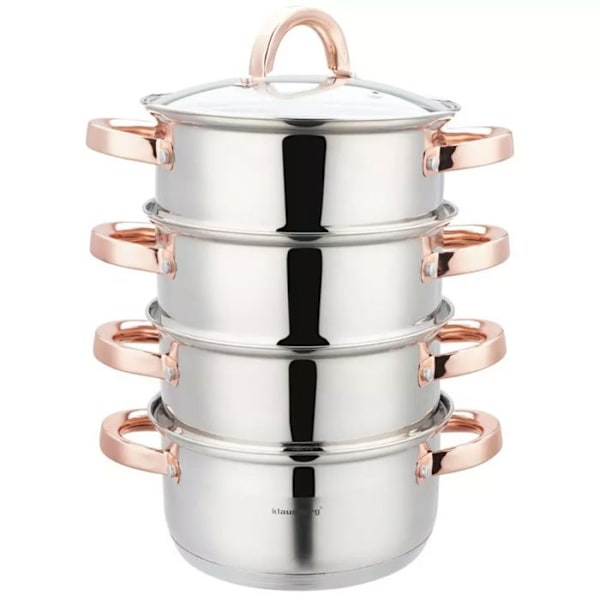 Ångkokare Set - KLAUSBERG - KB-7727 - Rostfritt stål - 18 cm - Rose Gold Rose guld