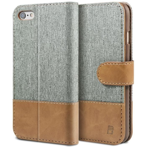 BEZ TT1-G6G iPhone 6-fodral, iPhone 6S-fodral, skyddande läder iPhone 6 - 6S-fodral, PU-läderfodral, krok,