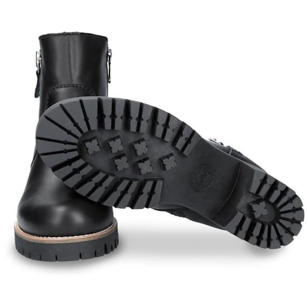 Panama Jack Pauline Igloo Boots - Dam - Läder - Svart/Vit - Hög - Zip Svart 40