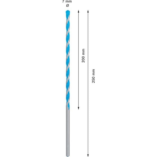 Expert CYL-9 MultiConstruction borr - BOSCH - Ø 7 mm användbar längd 200 mm - Optimerad hårdmetall