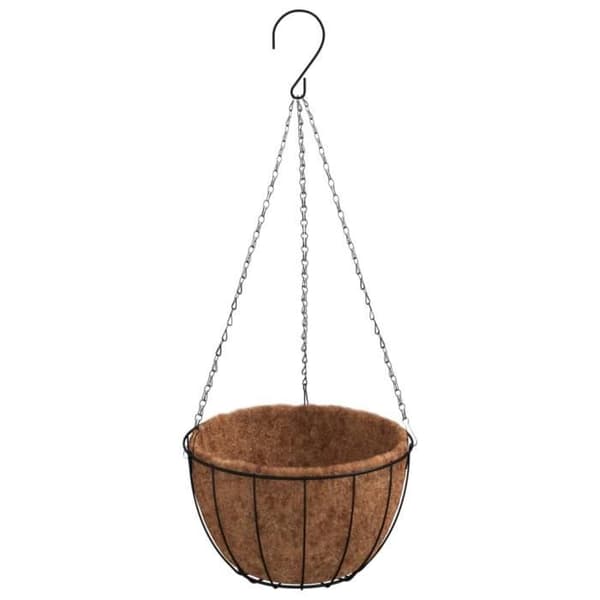 Hängande krukor - VIDAXL - 35x52 cm - Stål - Kokosfoder - Svart Svart