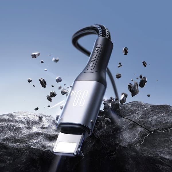USB-C - Lightning-kabel - JOYROOM - S-A28 - 30W PD - 2 m - Flätad nylon