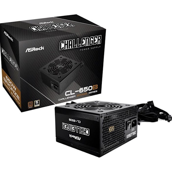 Nätaggregat - ASROCK - CL-650B - 650W - 80 PLUS Bronze - 120mm PFC aktiv Svart