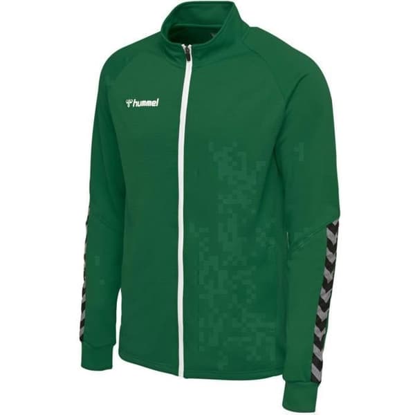 Junior jacka - Hummel - Zip Authentic Poly - Grön/vit - Långa ärmar - Ventilerande Grön/vit 16 år gammal