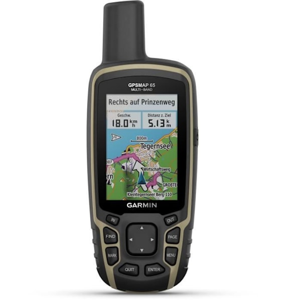 GPS för Gång - GARMIN - GPSMAP 65 - Multi-Band - Färgskärm 2,6 Tum - TopoActive Europe-kartor
