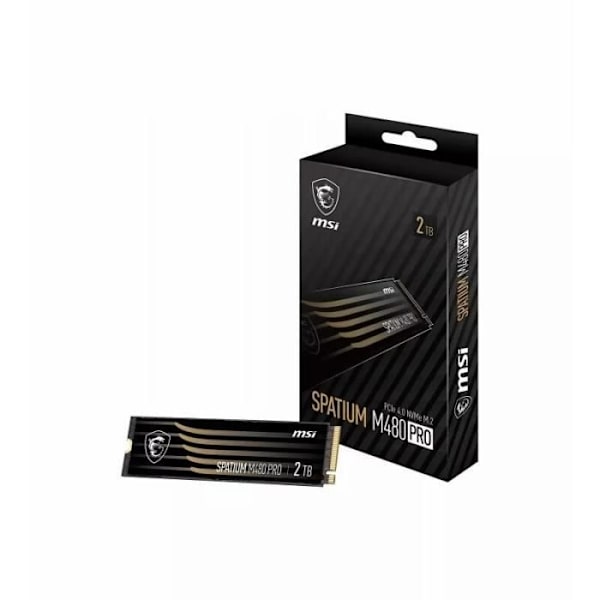 SSD-hårddisk - MSI - Spatium M480 Pro - 2 To - PCIe 4.0 NVMe - 7400 Mo/s läsning, 7000 Mo/s skrivning