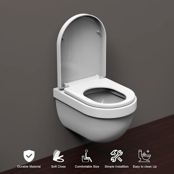 Toalettlock - Ibergrif - M41001 - Form D - Fallskydd - Universell - Vit Vit