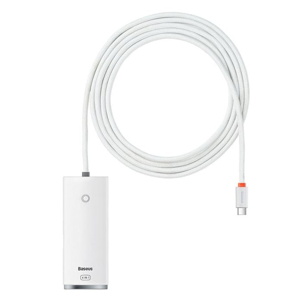 Hub Typ-C till 4xUSB 3.0, Typ-C - Serien Baseus AirJoy (WKQX030502) - Vit