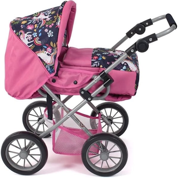 Kombinerad barnvagn - Bayer Chic - Leni - Enhörning - 3 i 1 - Fällbar - För dockor upp till 46 cm Enhörning