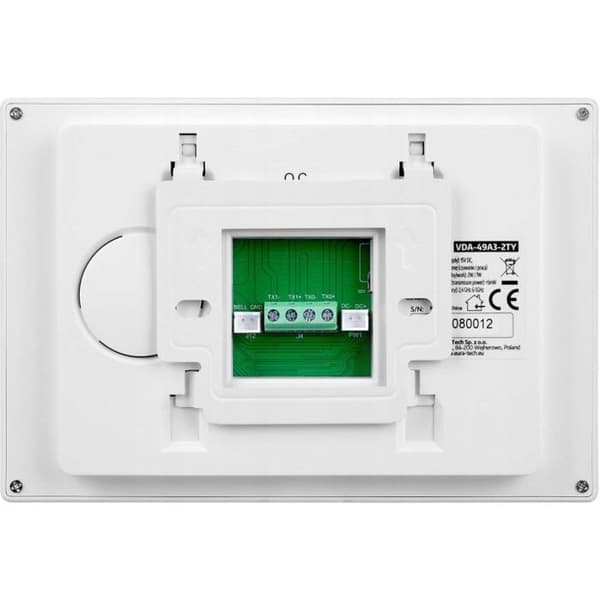 Intercom - videointercom Eura Interphone video 2 trådar VDP-49A3-2TY vit Tuya