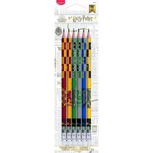 Penna - Harry Potter - Set med 6 - Flerfärgad - Trä - Standard Flerfärgad
