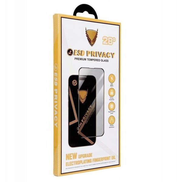 Och premium 6D integritetsskydd för iPhone 17 Pro Max, svart