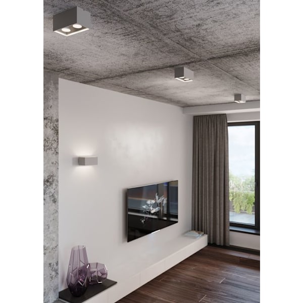 Vägglampa QUAD MAXI Modern Loft Design för Sovrum Vardagsrum Trappa Korridor - Grå