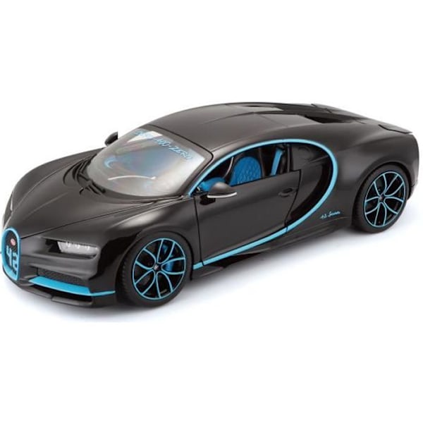Samlarbil - BBURAGO - Svart Bugatti Chiron - Metall - 1/18:e Bugatti Chiron svart