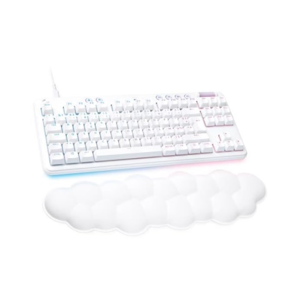 Logitech G - Gaming Keyboard - G713 Wired Mechanical Taktil (GX Brown) med handledsstöd - White Mist
