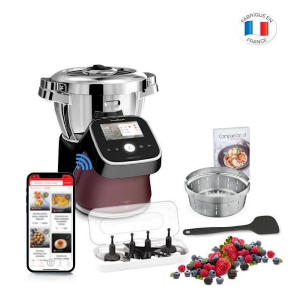 MOULINEX HF93E610 i-Companion Touch Pro Matberedare, Integrerad våg, 17 program, Exklusiv applikation, Obegränsat med recept svart