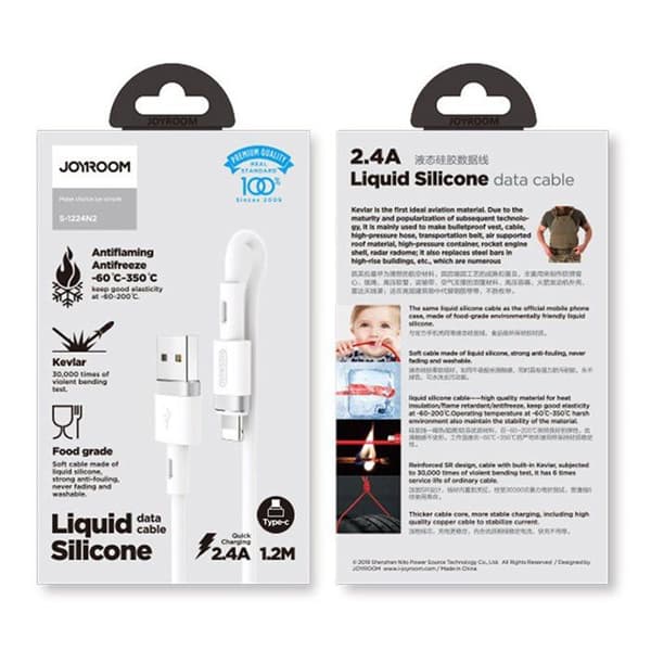 USB Lightning-kabel för iPhone - 2,4 A, 1,2 m, vit