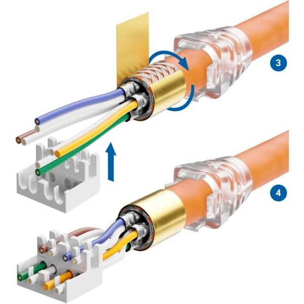 RJ45-kontakt - deleyCON - CAT 6a - 10 Gbit/s - Verktygsfri installation - Metallhölje