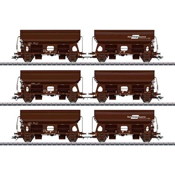 Märklin 46308 Set med 3 par självlossningsvagnar H0 ÖBB Mahagoni brun