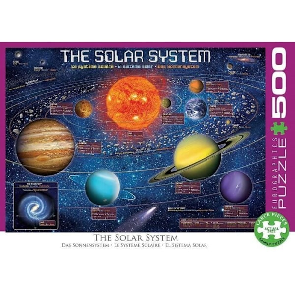 Storformat 500-bitars pussel: Solsystemet Coloris Unique Flerfärgad