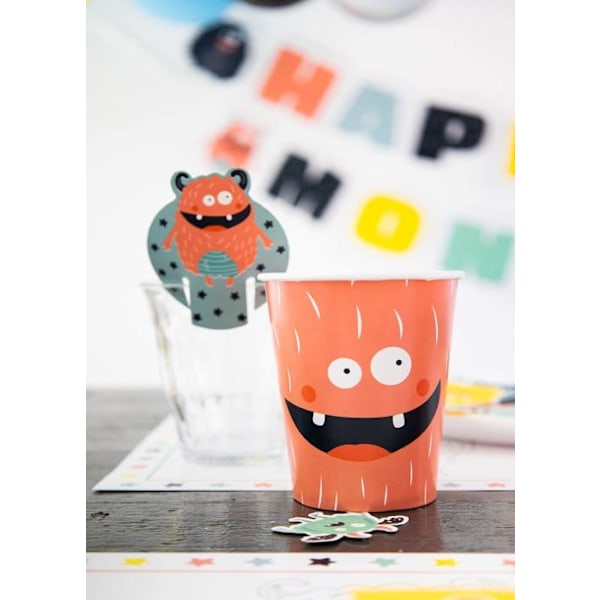 Marque-place - porte-namn Folat - 68312 - Marker i glas Monster Bash - 6 delar, Multikolor