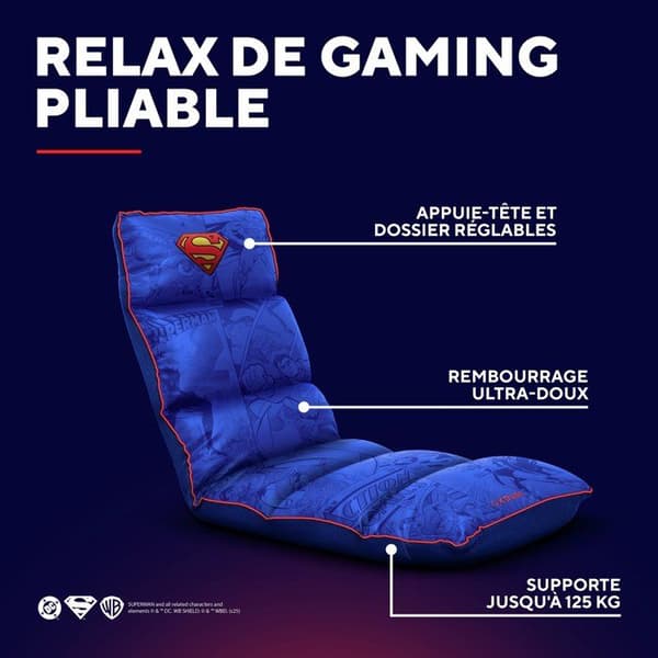 Fällbar Gaming Stol - TRUST - GXT 718SM Rayzee - Stöder upp till 125 kg - PU-läder - Justerbar Blå