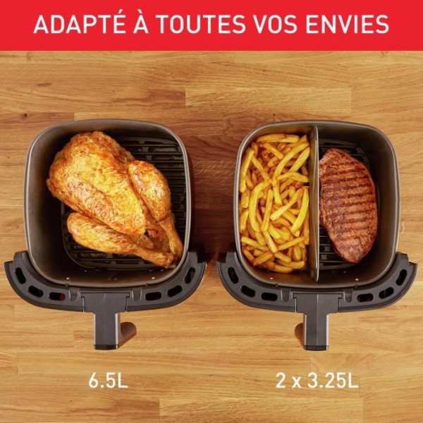 MOULINEX EZ801810 Easy Fry&Grill 2-in-1 Varmluftsfritös och grill, Kapacitet 1,5 kg, Separator för dubbel matlagning, Hälsosam matlagning