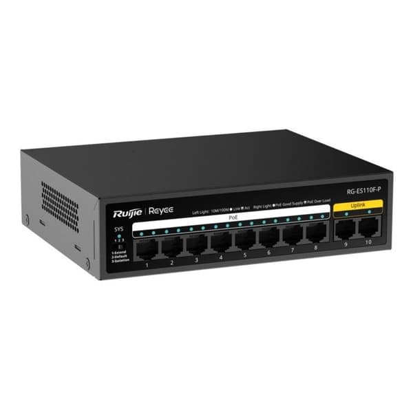 Switch - hub ethernet - injektor Reyee POE-SWITCH RG-ES110F-P 8 PORTAR