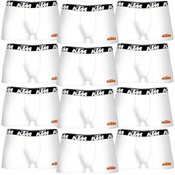 Boxers - KTM - Set med 12 - 100% bomull - Vit - Herr Vit jag