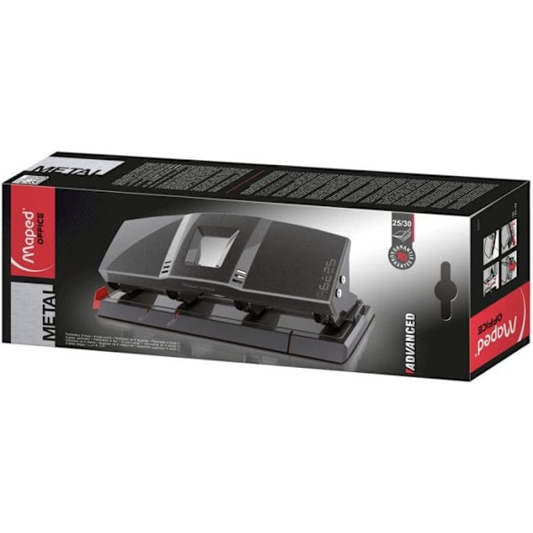 Hålslagare - Maped - Advanced A6225 - Kapacitet 30 ark - Metall - Svart Svart
