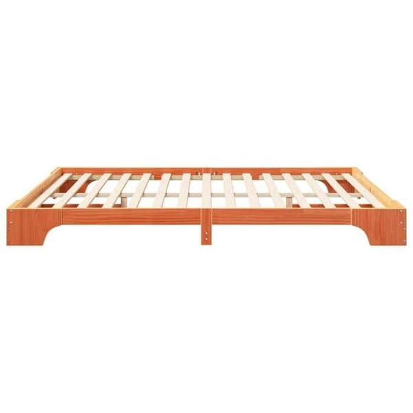 vidaXL Sängram Brun 200 x 210 cm Massivt trä 872910