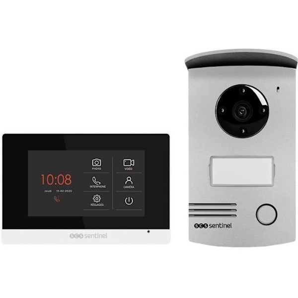 SCS SENTINEL VisioDoor 4.3+ trådbunden videointercom med 4,3" pekskärm och mörkerseende - 5 års garanti Grå