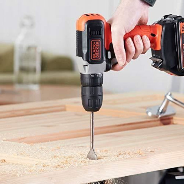 BLACK + DECKER BCD001E2K-QW Sladdlös borrmaskin - 37 Nm - 600 rpm - 2 batterier - Levereras i kartong, 18V BCD001E2K-Q