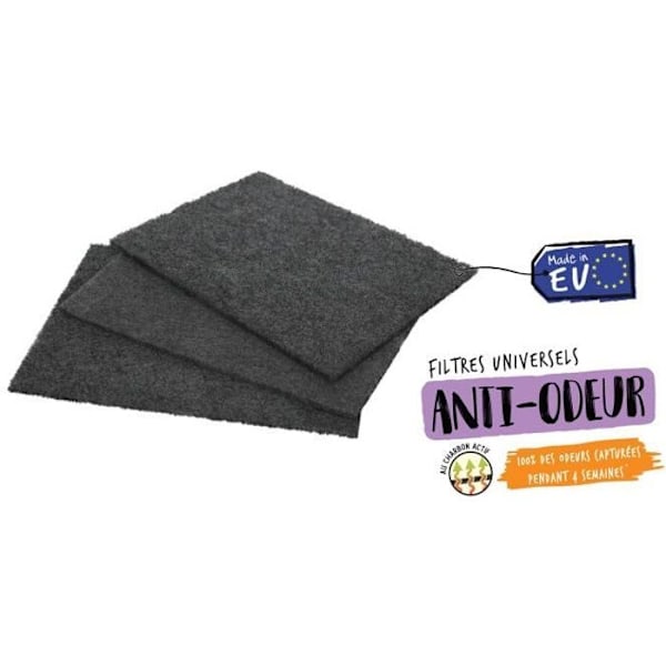 Antiluktfilter - AIME - För katter - 6 till 12 filter - Byt var 4:e till 6:e vecka - Grå