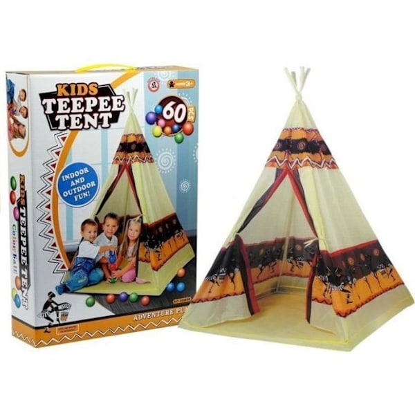 Tältaktivitet - tunnelaktivitet Leantoys Tipi Indiantält + 60 bollar 155 cm