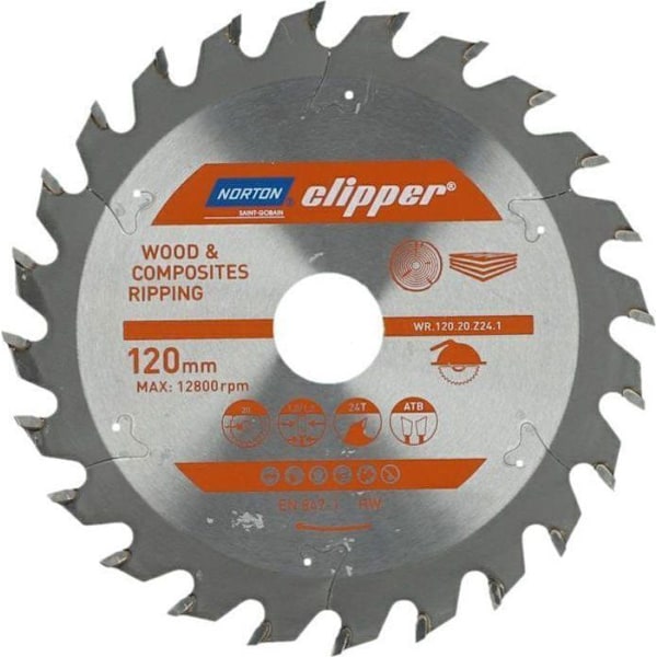 Diske för vinkelslip - klippdisk Norton Clipper - 70184608032 - Widia sågblad WR.125.20.Z24.1