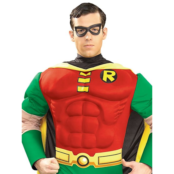 Lyx Robin Muscle 3D-dräkt - Vuxen storlek M - RUBIES - DC Comics Superhjältekostym Flerfärgad