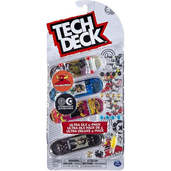 Pack 4 Finger Skates Tech Deck - Skateboards för att anpassa 96 mm - Slumpmässig modell Flerfärgad