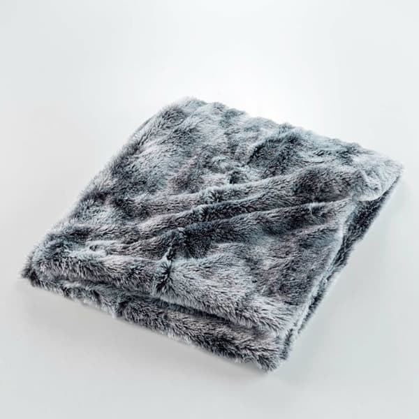 Pläd 180 x 220 cm imitationspäls – Antarktisk Grå Grå