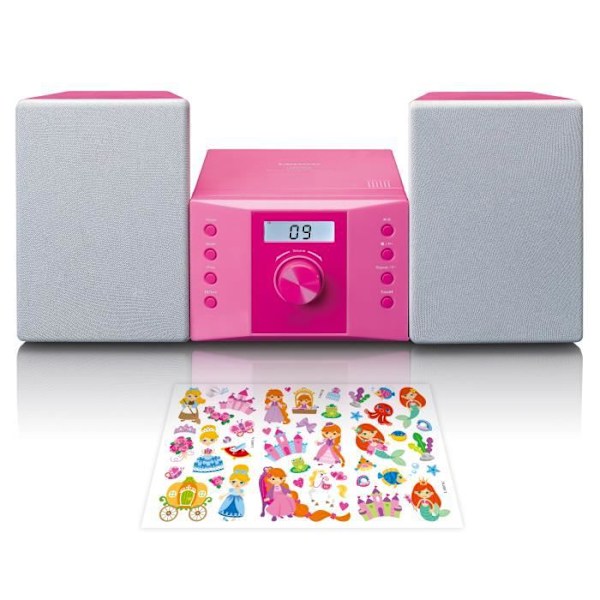 Mikrosystem - Lenco - MC-013PK - CD-spelare - FM-radio - Rosa Rosa