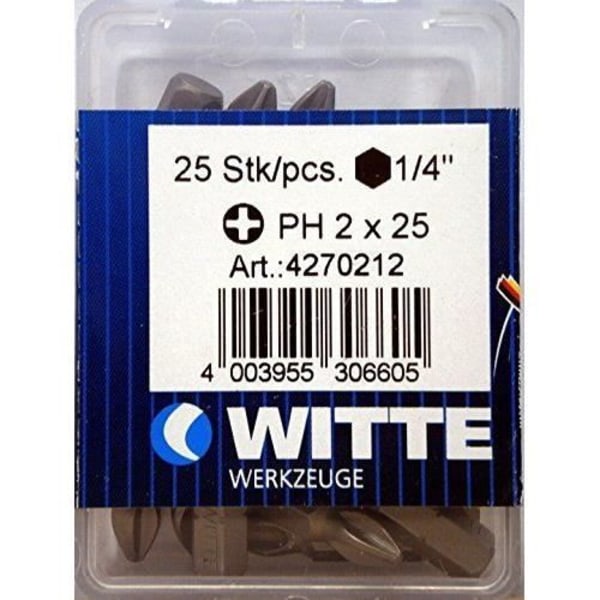 Witte Set med 25 PH2 bitar 25mm