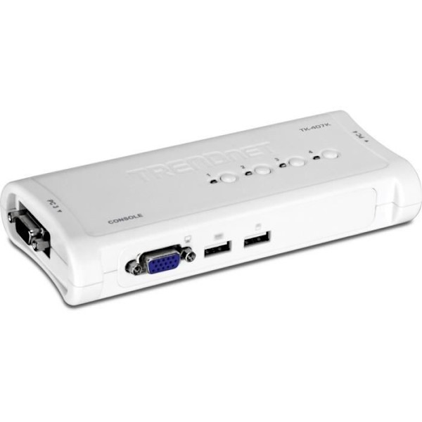 TRENDnet TK-407K KVM 4 USB VGA-portar + 4 kablar