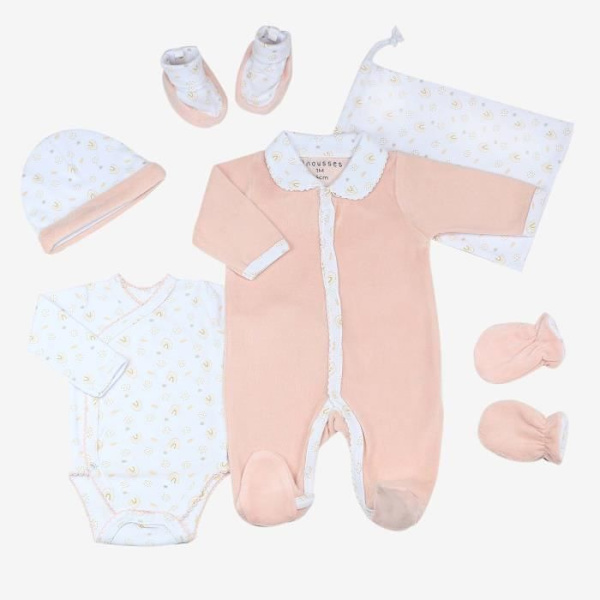 Kit för nyfödd flicka OEKO-TEX® STANDARD 100 Rosa 1 månad