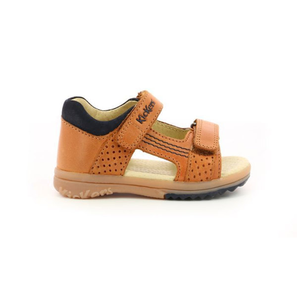 Sandaler - KICKERS - Plazabi - Läder - Kardborre - Optimal komfort Kamel 27