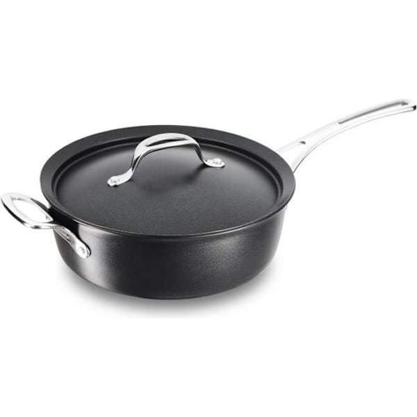 Sautépanna - TEFAL - E7543342 - 26 cm - Aluminium - Lock ingår - Värmekontroll Svart