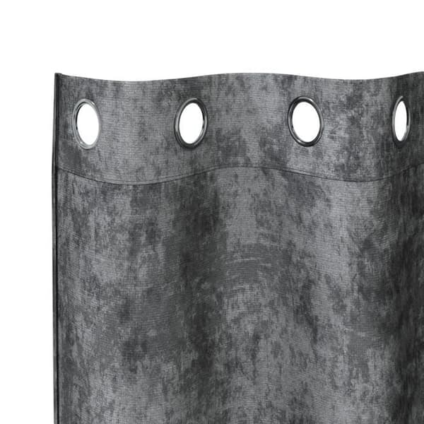2-pack sammetsgardiner med öglor Grå 175x140 cm