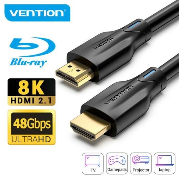 VENTION High Speed HDMI 2.1-kabel 48Gbps Dolby Vision 8K @ 60Hz (2m)