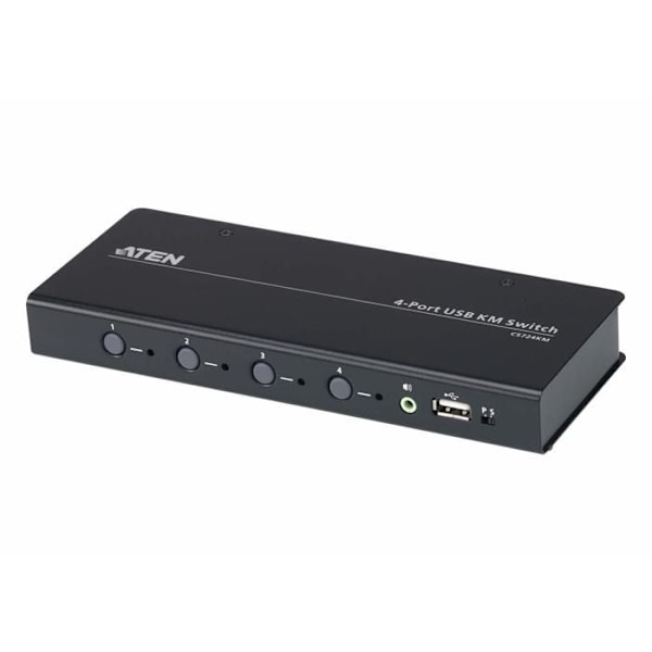 ATEN CS724KM USB Gränslös KM-switch Tangentbord-Mus-USB-Ljudbrytare 4 x Tangentbord-Mus-USB-Ljud 1 Lokal användare... Svart